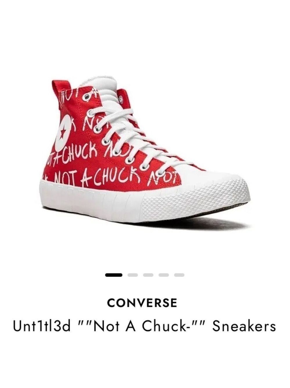 Converse UNT1TL3D Hi Top Not A Chuck Red/White Sneakers size little kids 13